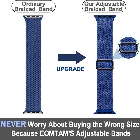 NEW Adjustable Braided Solo Loop For Apple Watch A - Picture 3 of 6